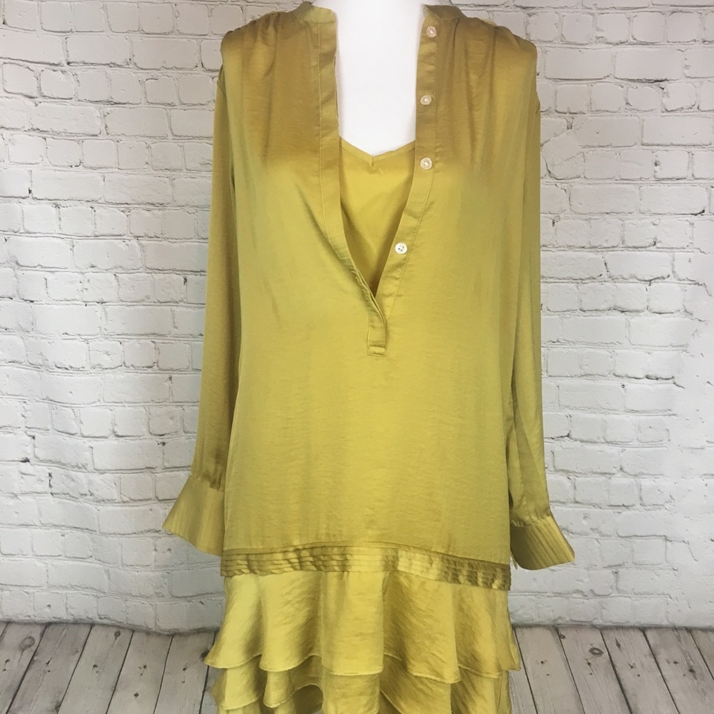 Chartreuse Green Ruffled Dress